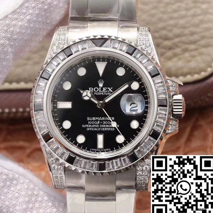 116610LN Date Factory Black Dial Submariner Customized Edition Rolex GS Diamond 0414